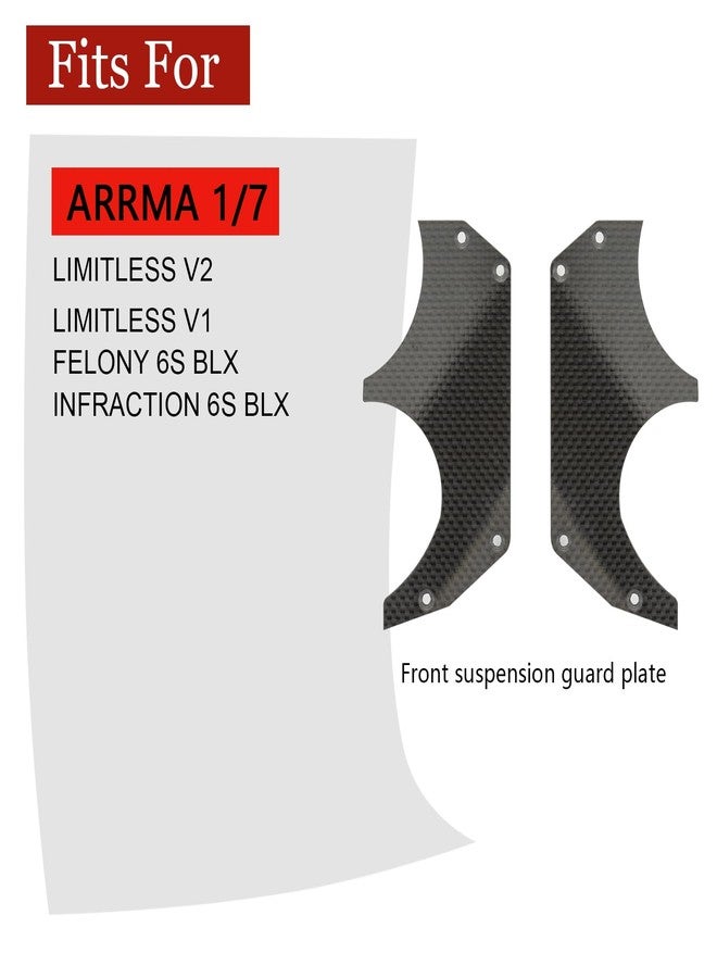 MOSHNOLY 1.5MM Carbon Fiber Air Dam Diffuser for Arrma 6S 1/7 Infraction/Limitless/Felony,Wheel Covers Lightweight Left&Right Carbon Fiber Wheel Cover for 6S 1/7 Infraction/Limitless V1/V2/Felony -Style 2-F - Image 2